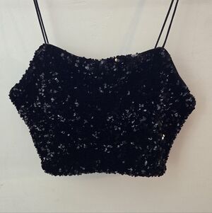 Black Sequin Women's Top Size S